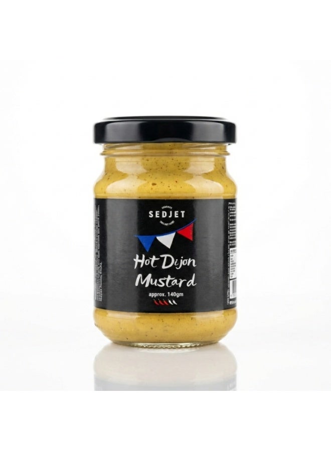 Sedjet Hot Dijon Mustard – Made from high-quality spicy French Dijon seeds – 140 g